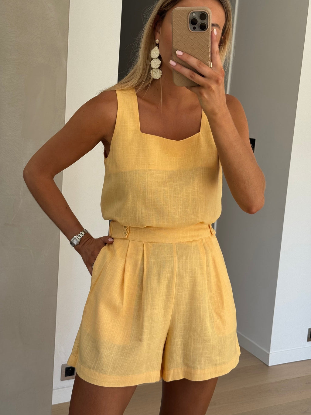 Yellow Lison Shorts